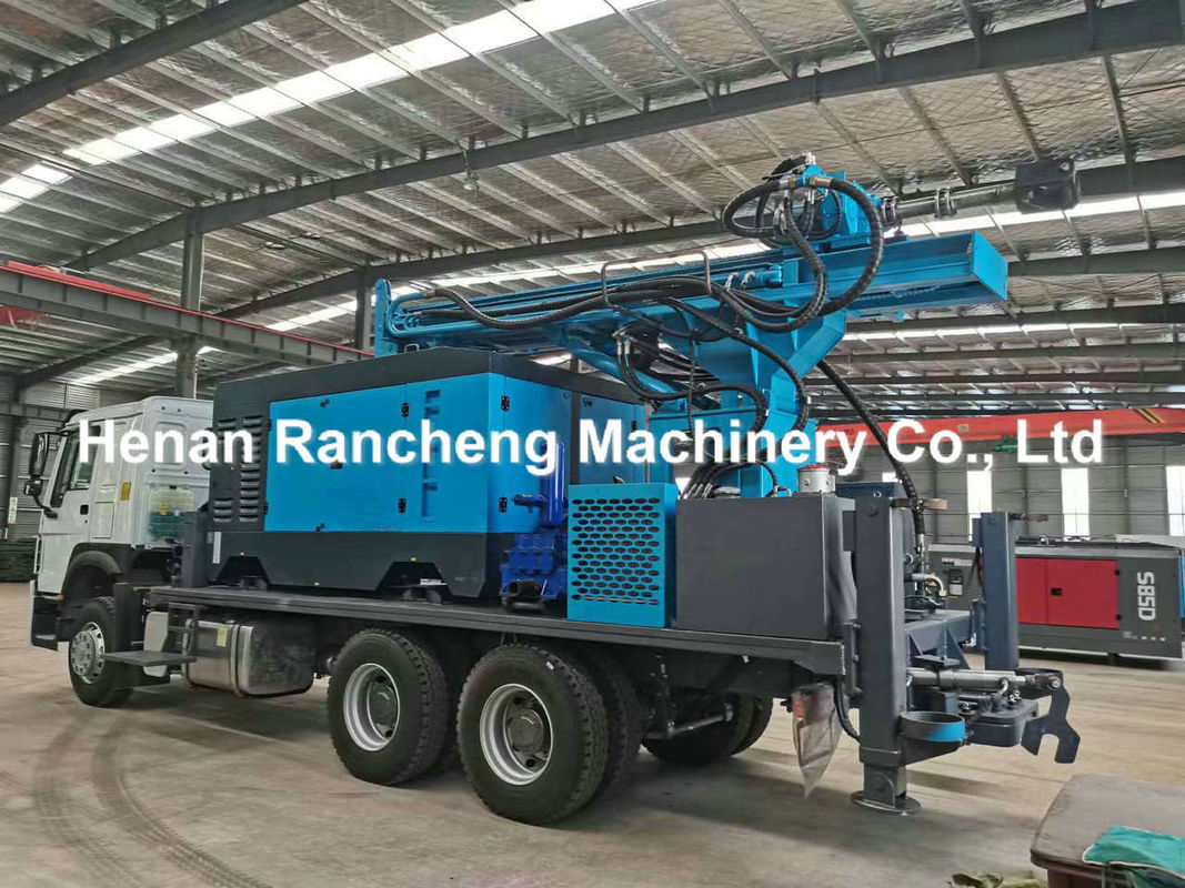 350m Depth Truck Mounted Drilling Rig / Truck Mounted Water Well Drilling Rig Machine Dengan 6X4 HOWO Truck