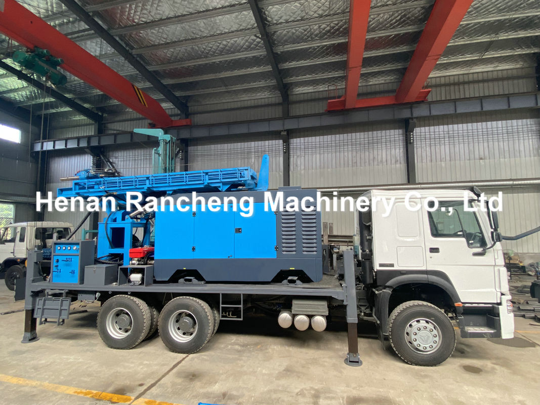 350m Depth Truck Mounted Drilling Rig / Truck Mounted Water Well Drilling Rig Machine Dengan 6X4 HOWO Truck