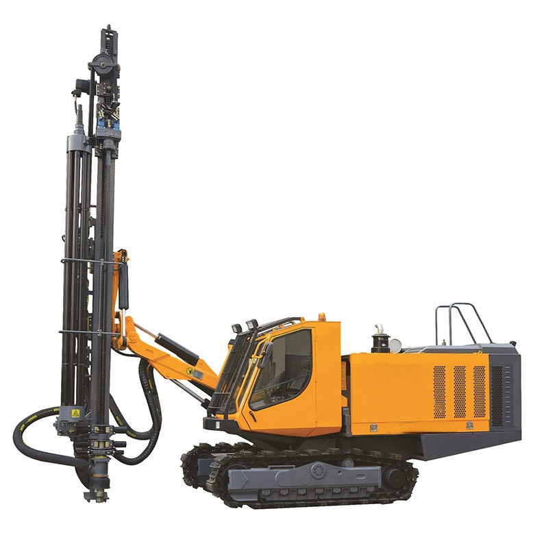 Crawler tipe batu mesin pengeboran rig DTH 32m kedalaman pengeboran 242KW Cummins mesin