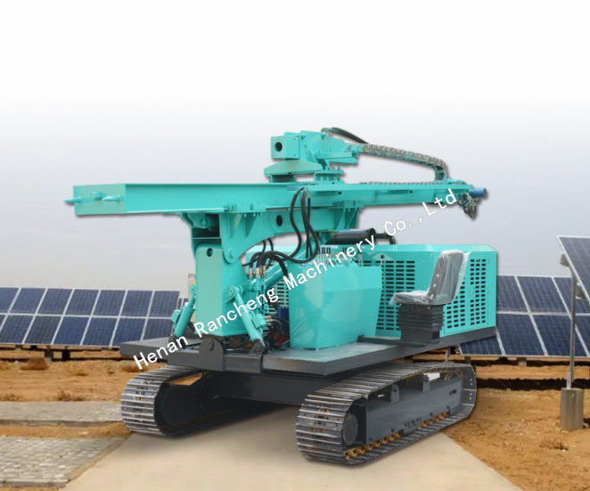 Pengerjaan tanah Fotovoltaic Hydraulic Crawler Solar Pile Driver RC240Y Hydraulic Ramming Solar Pile Machine