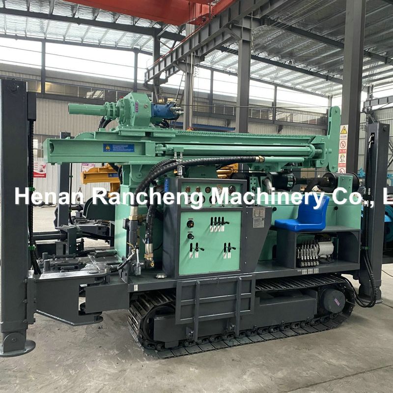 300m kedalaman 350mm Diameter Air Well Crawler Jenis Mesin Pengeboran Rig Dengan Kontrol Hidraulik Penuh