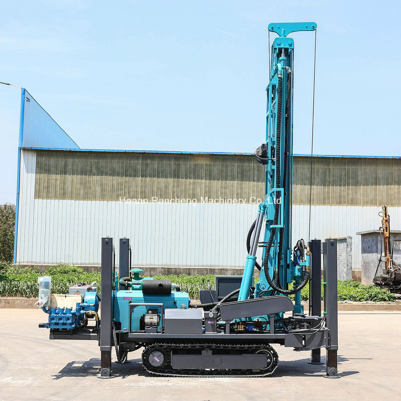 Efisiensi dan Keandalan kedalaman 350m Crawler dipasang mesin pengeboran sumur air dengan 91KW mesin Yuchai