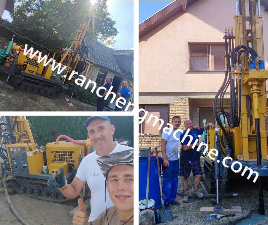Efisiensi Pengeboran Tinggi 150m Deep Diesel Hydraulic Pengeboran Rig Gunung Dan Batu Air Well Pengeboran Rig Mesin