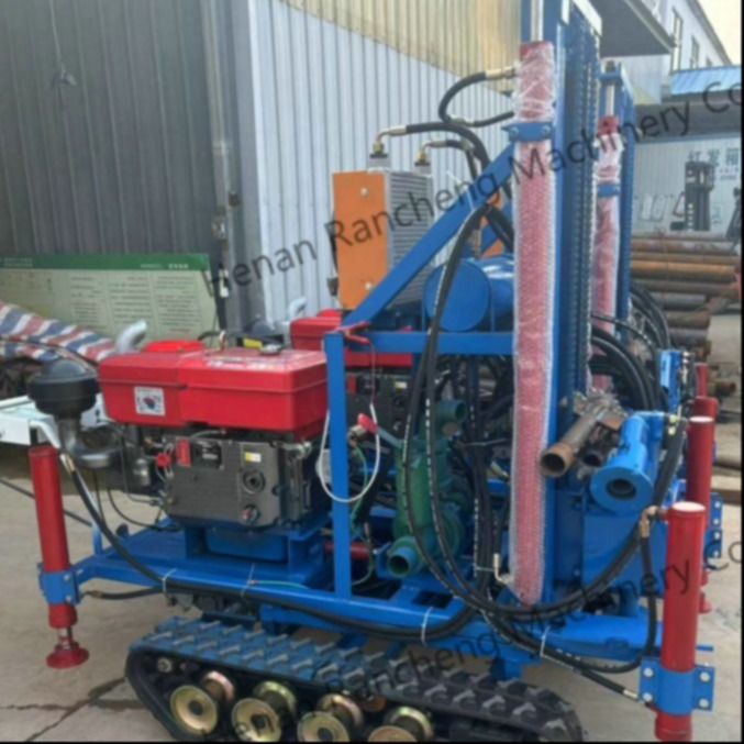 Hydraulic Crawler Dipasang 160m Borhole Drill Wells Air Well Drilling Rigs Mesin dengan Mesin 35HP