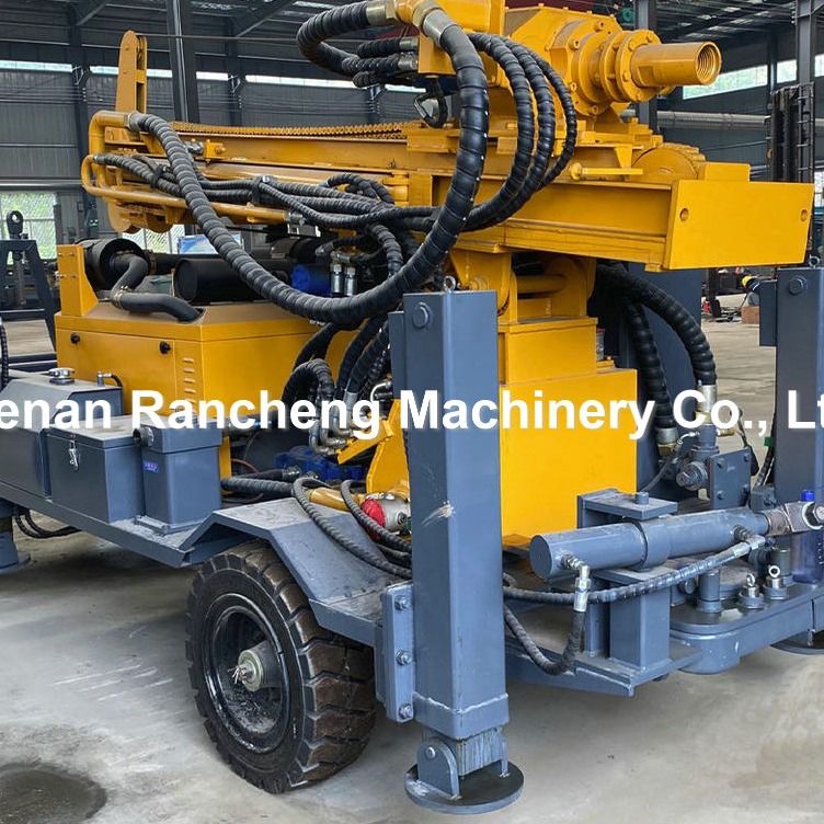 220m 65KW Quanchai Mesin Roda Dipasang Air Well Pengeboran Rig Dengan 13T kekuatan angkat