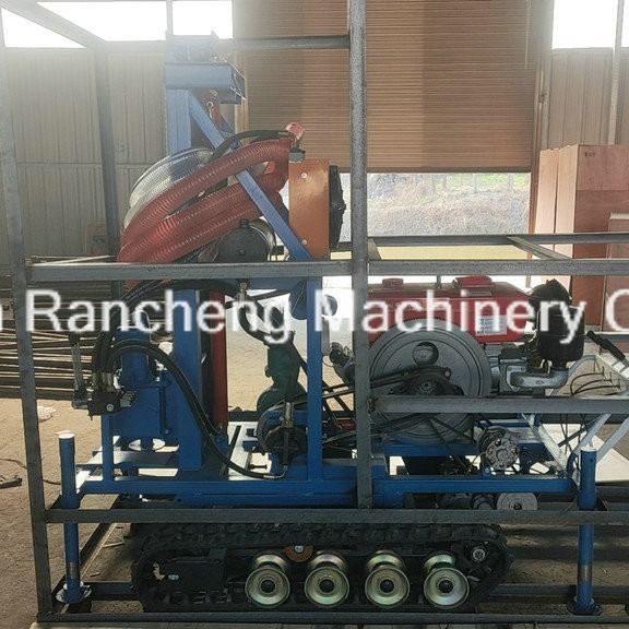150m kedalaman Percussive dan berputar tipe karet Crawler dipasang rig pengeboran air