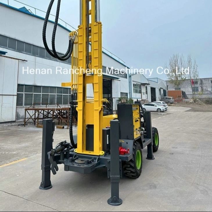 Peralatan pengeboran lubang sumur hidraulik portabel 220m Deep Underground Wheels
