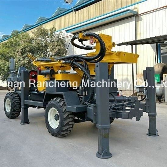 RCF220W kedalaman pengeboran 100 sampai 220 meter roda pneumatik putaran pengeboran sumur