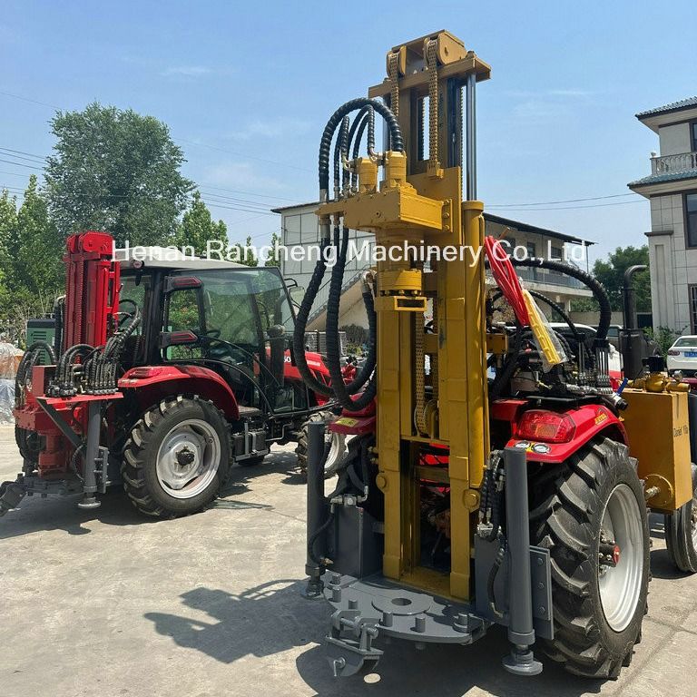 200/260m 254mm Traktor Dipasang Empat Roda Mesin Pengeboran Air Besar