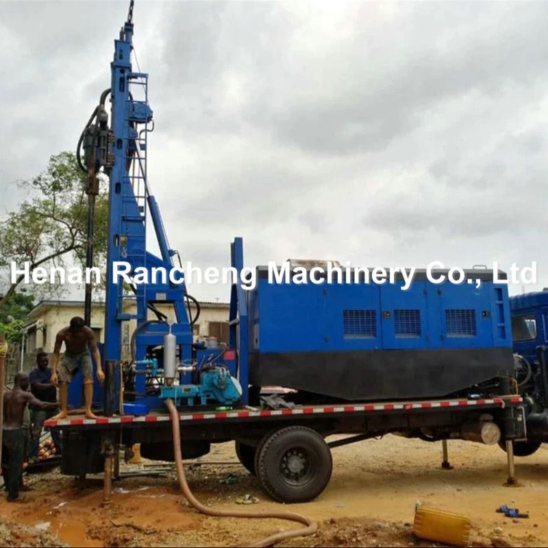 200m Deep Water Well Drill Rig Dengan 118HP Cummins Untuk 115-350mm Bor