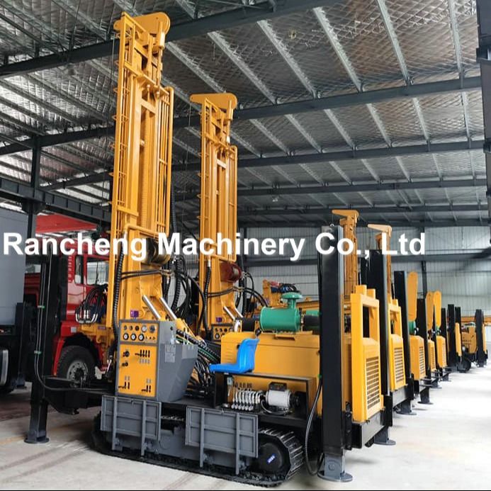RCF800C Multi Fungsi Boring Rig 800m kedalaman Hydraulic Borhole Rig Dengan 154KW Cummins Engine