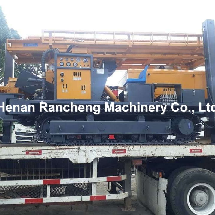 800m Depth Crawler Pneumatic Water Well Drilling Rig Dengan Kompresor Udara Atau Pompa Lumpur