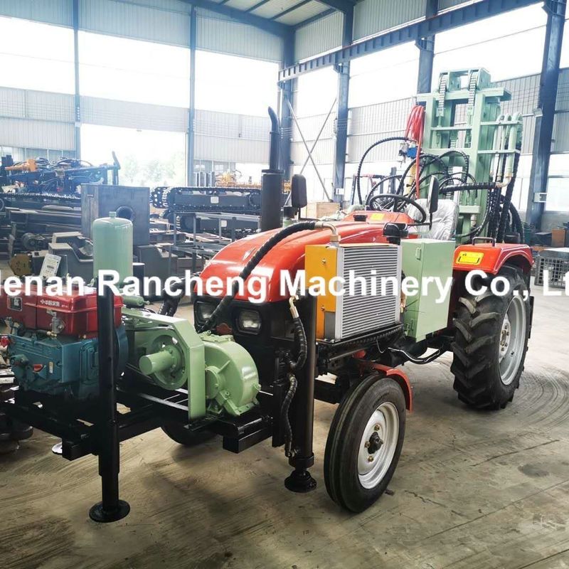 200m Traktor Dipasang Deep Water Well Drilling Rig 45HP Mesin Diesel Hydraulic Air Well Drilling Machine