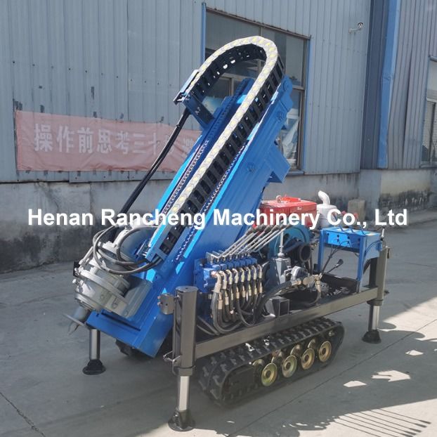 1.2T 30m 30HP Motor Power Crawler Solar Pile Drive Dengan 4 Kaki Hidraulik