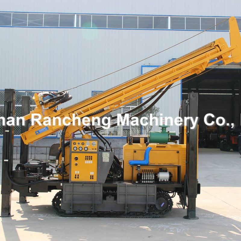 Hydraulic Borhole Air Well Drilling Rig 350m Water Well Crawler Hydraulic Portable Drilling Rig Mesin