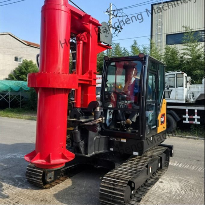 RCQ-10C Mini Pile Hydraulic Drilling Rig 10m kedalaman Dengan 36KW Kubota Engine Sany SY60C Excavator Chassis