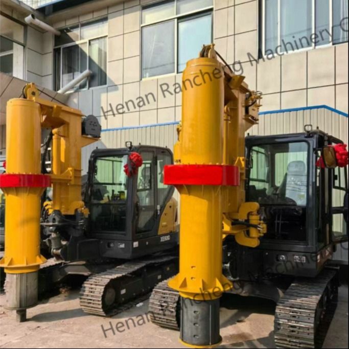 RCQ-10C Mini Pile Hydraulic Drilling Rig 10m kedalaman Dengan 36KW Kubota Engine Sany SY60C Excavator Chassis