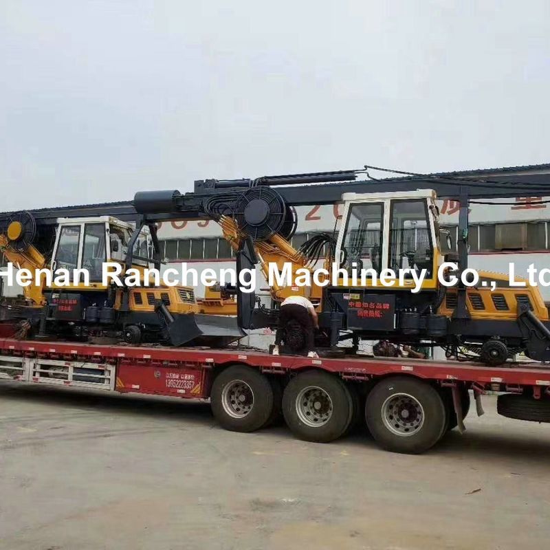 Roda Tipe Square Rod Rotary Bor Rig Pile Driver Mesin Piling Post Ground Screw Fence Peralatan hidrolik