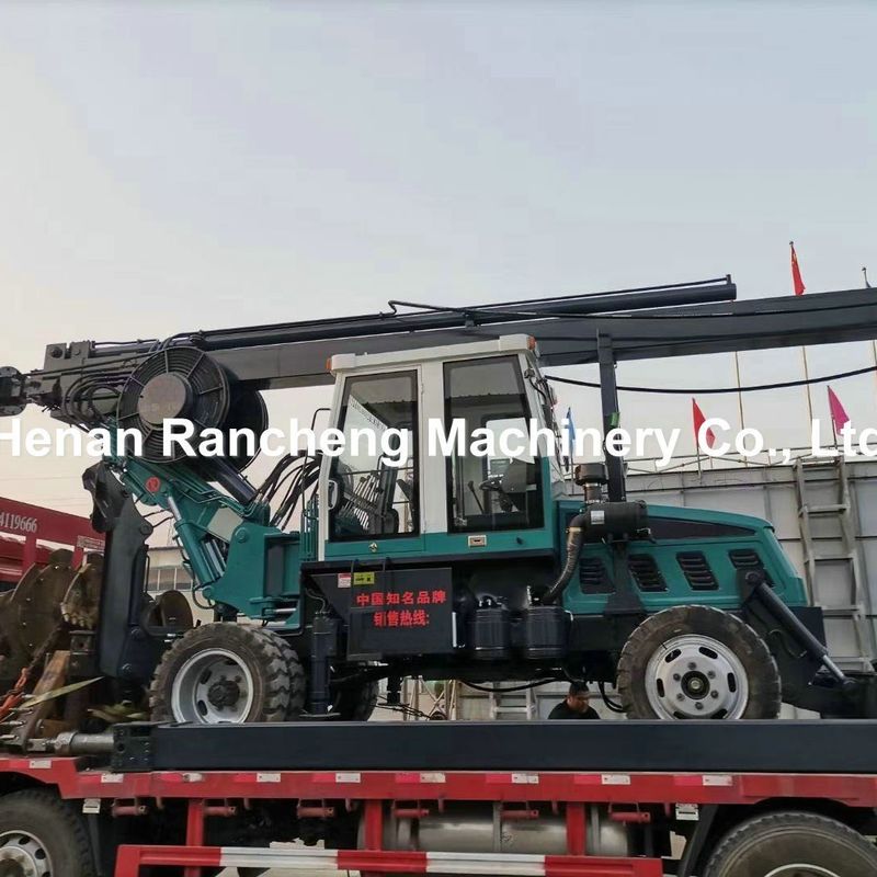 Roda Tipe Square Rod Rotary Bor Rig Pile Driver Mesin Piling Post Ground Screw Fence Peralatan hidrolik