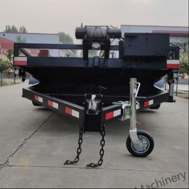 5t 5m*2.2m Platform Truk Semi Trailer Axle Untuk Pengangkutan Barang