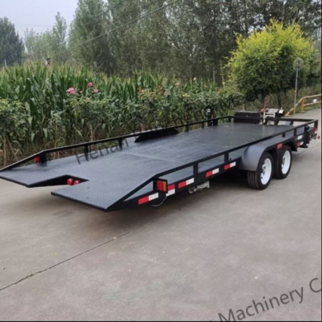 5t 5m*2.2m Platform Truk Semi Trailer Axle Double-Axle Electric Brake