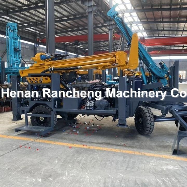 Kedua Pompa Lumpur DTH Air Pengeboran Mesin Pengeboran Lubang Untuk Hydrology Wells 65KW Quanchai Engine