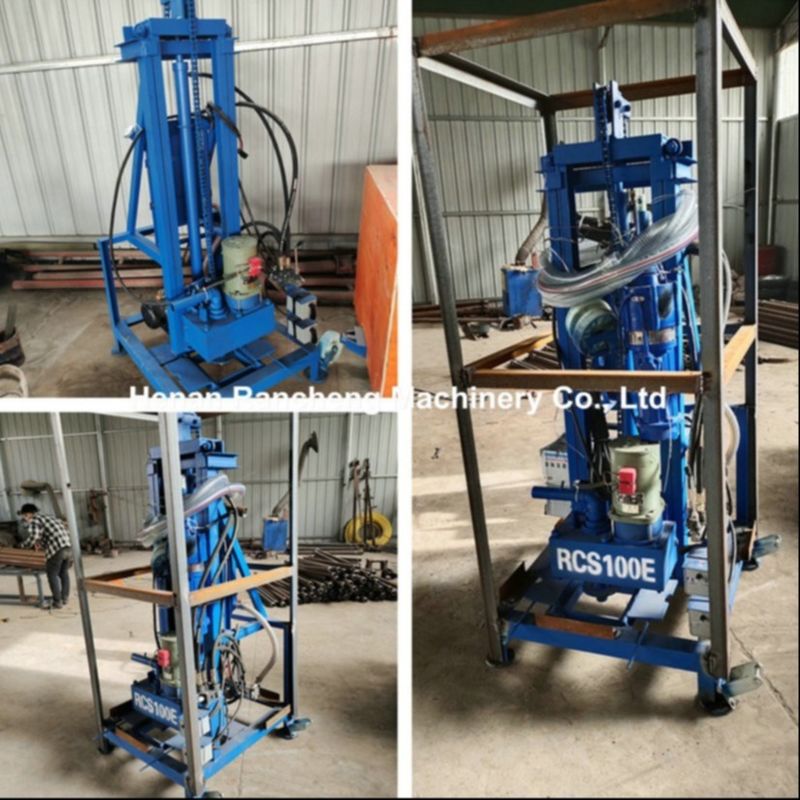 150m kedalaman Portable Well Drilling Rig 22Hp / 16.2Kw Diesel Motor Power Percussive And Rotating Jenis