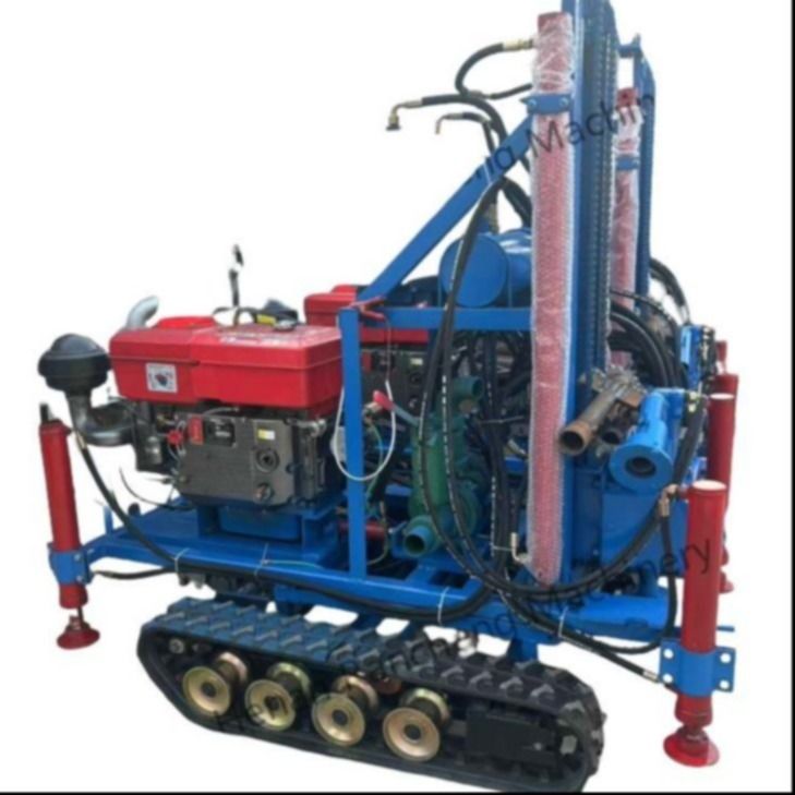 Silinder Bor Hidraulik Kecil Kedalaman 160m Mesin Penggali Air Rig Pengeboran Sumur Air yang Dipasang di Crawler
