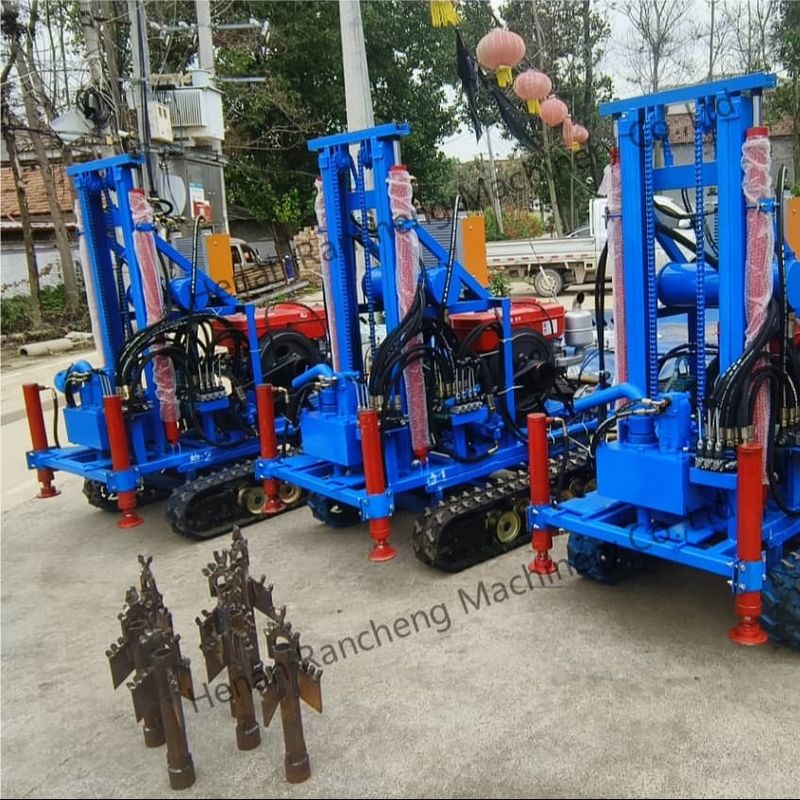 Silinder Bor Hidraulik Kecil Kedalaman 160m Mesin Penggali Air Rig Pengeboran Sumur Air yang Dipasang di Crawler
