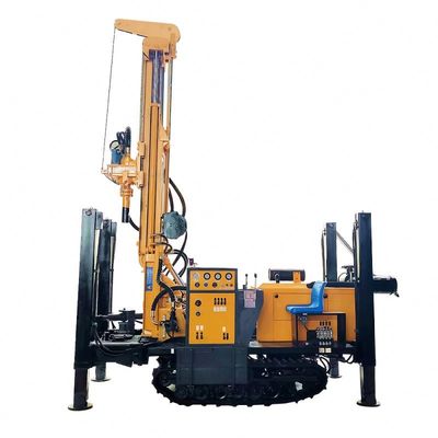 200m Crawler dipasang Pneumatic Air Well Drilling Machine 58KW Mesin Diesel