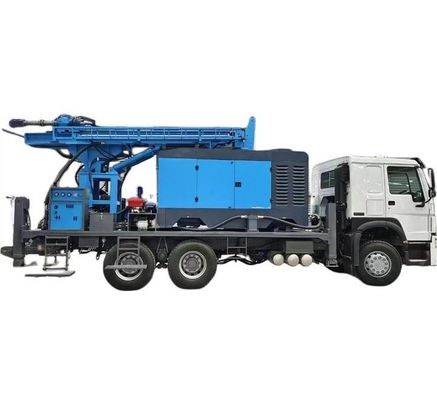 Rig Pengeboran Sumur Air yang Dipasang pada Tricycle Hidrolik Kedalaman Bor 400m dengan Mesin Kendaraan Cummins 170 HP