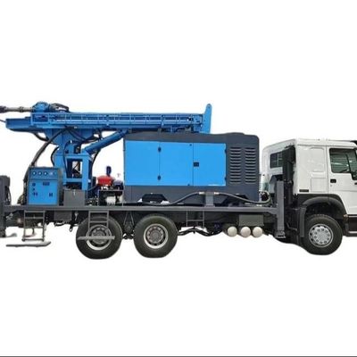 280m kedalaman truk dipasang air Well Pengeboran Rig 210 HP beban kendaraan mesin