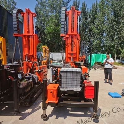 200m Dth Lumpur Pengeboran Trailer dipasang Air Well Pengeboran Rig Dengan 45kw Diesel