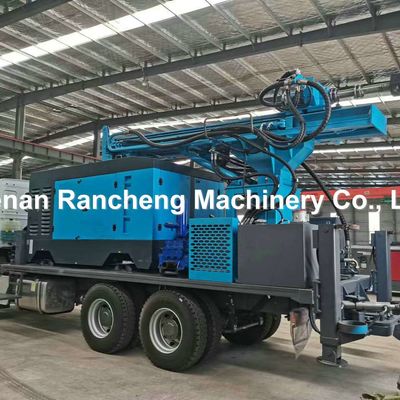 Mesin pengeboran sumur air hidraulik dengan roda tiga Tekanan angin 1.7-3.5Mpa