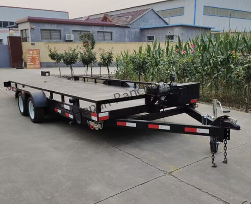 Truk Flatbed 5000*2200mm Trailer Listrik Kecil Untuk Pengangkutan Barang